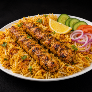 Chicken Seekh Kebabs (Rice Meal)
