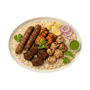 Mixed Kabab Platter (Large+Rice)