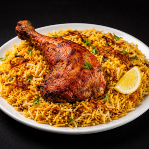 Tandoori Chicken Leg Piece (Rice Meal)