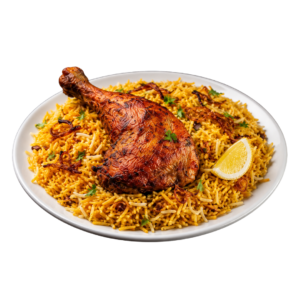 Tandoori Chicken Leg Piece (Rice Meal)