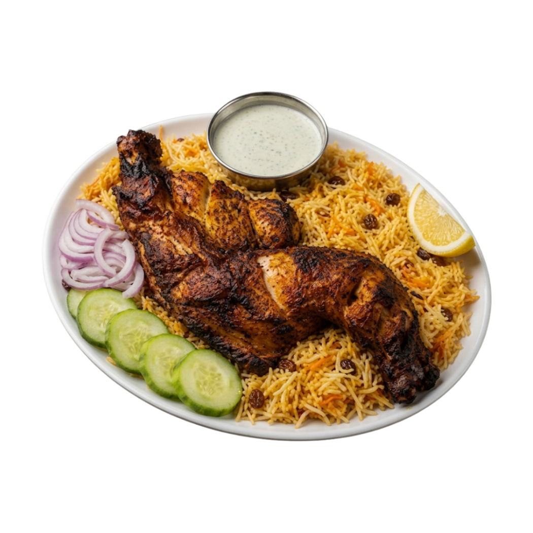 Half Tandoori Chicken with BiryaniPalaw Rice (1)