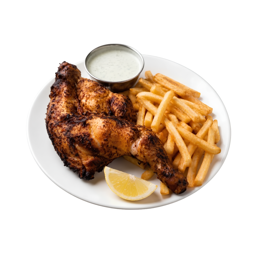 Half Tandoori Chicken with chips (1)