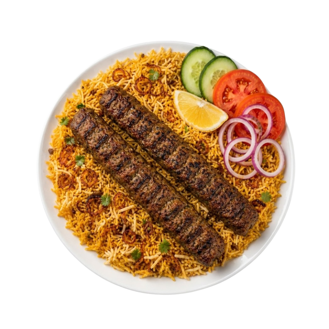 Lamb Seekh Kebabs (Rice Meal)